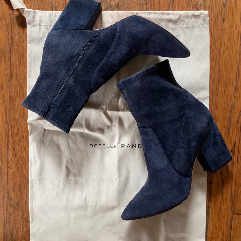 Loeffler randall navy suede boots size 8
